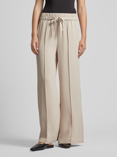 comma Wide Leg Stoffhose mit Bindegürtel Sand 4