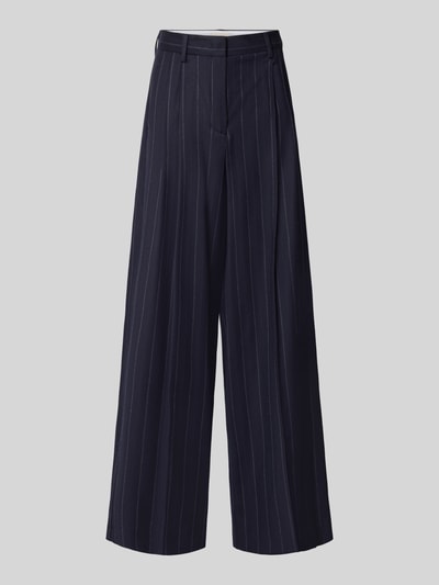 Weekend Max Mara Wide Fit Hose aus Schurwoll-Mix Modell 'NEBBIE' Marine 1