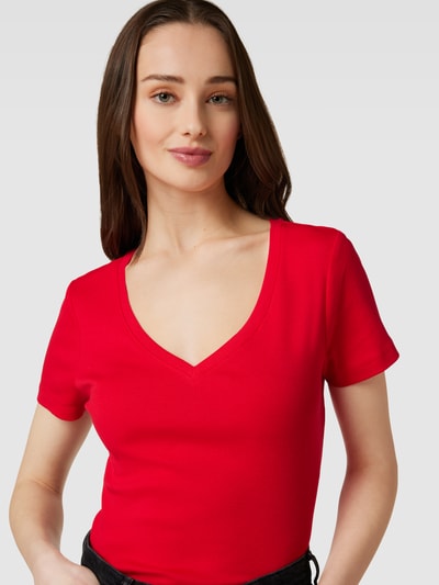 Montego T-Shirt mit V-Ausschnitt Rot 3