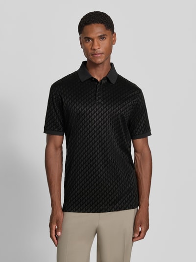 Emporio Armani Regular Fit Poloshirt mit Struktur-Muster Black 4