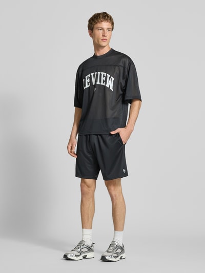 REVIEW Shorts aus Mesh mit Logo-Print Black 1