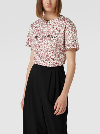 Weekend Max Mara T-shirt met gebloemd all-over motief, model 'Fiorina' Ecru - 4