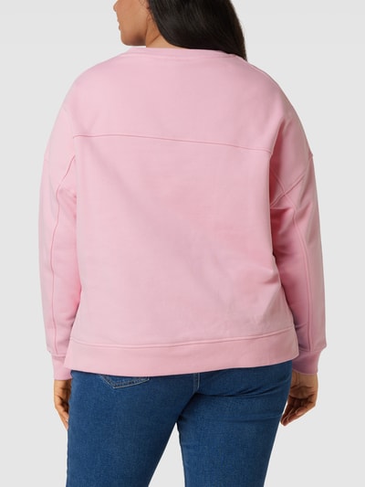 Tommy Hilfiger Curve PLUS SIZE Sweatshirt mit Logo-Stitching Modell 'VARSITY' Pink 5