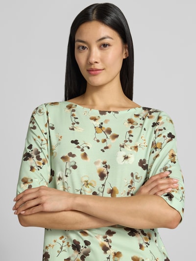 Marc Cain Regular Fit Bluse aus Baumwoll-Mix mit Spitzenbesatz Mint 3