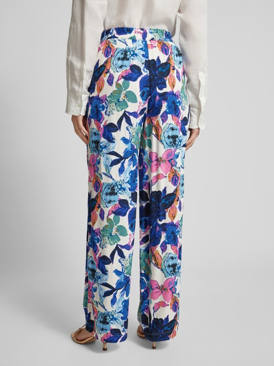 YAS Spodnie materiałowe z wiskozy z kwiatowym wzorem model ‘ALARA’ Fioletowy 5