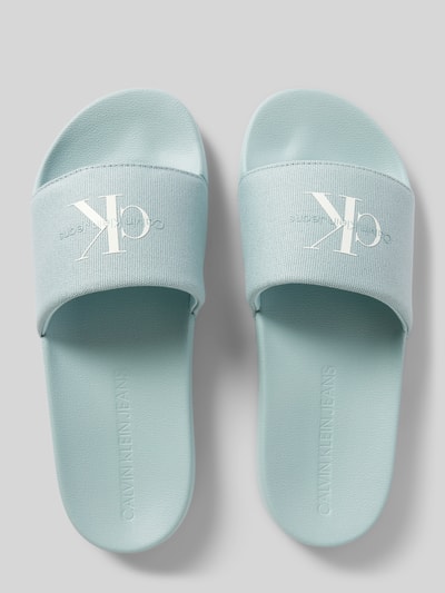 Calvin Klein Jeans Slides mit Label-Print Hellblau 3