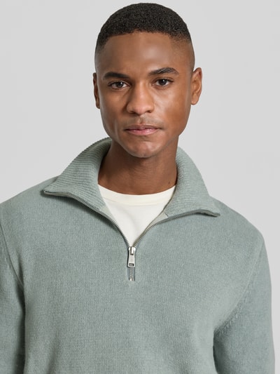 Marc O'Polo Regular fit schipperstrui van een mix van katoen en scheerwol IJsblauw - 3