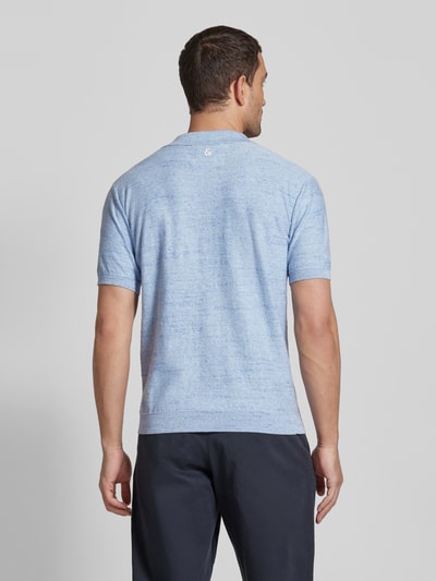 Colours & Sons Regular Fit Poloshirt mit V-Ausschnitt Hellblau 5