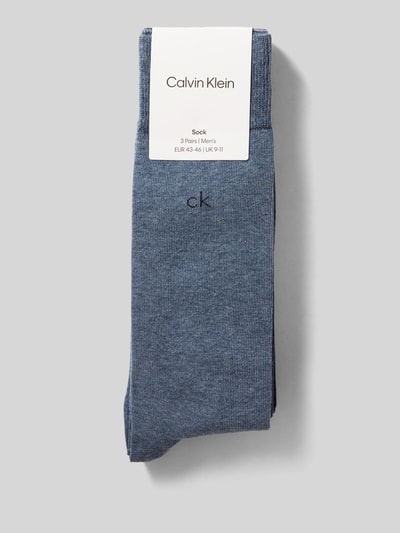 Produktfoto, Socken aus Baumwoll-Mix im 3er-Pack von CK Calvin Klein in Blau, glatte Textur, Herren Socken von CK Calvin Klein