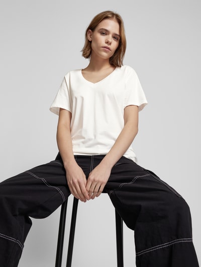 Marc O'Polo Denim T-shirt met V-hals Offwhite - 3