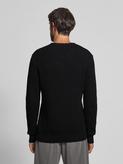 Matinique Gebreide pullover met ronde hals, model 'triton' Zwart - 5