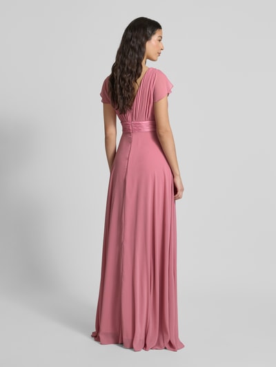 Jake*s Cocktail Abendkleid mit V-Ausschnitt und gelegten Falten Altrosa 5