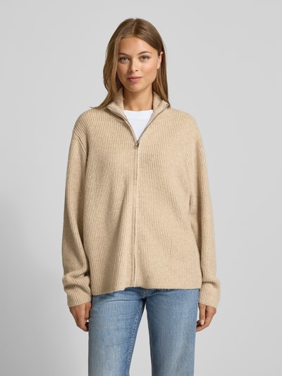 ICHI Regular fit gebreid jack met opstaande kraag, model 'IHDUCIE' Beige - 4