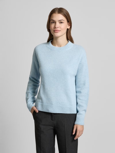 Christian Berg Woman Wollpullover mit gerippten Abschlüssen Hellblau 4