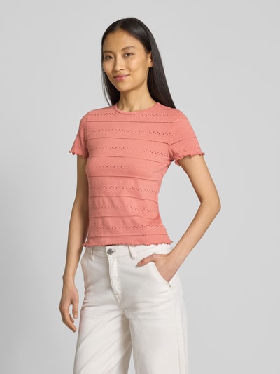 Jake*s Casual T-shirt met geschulpte zoom Terracotta - 4