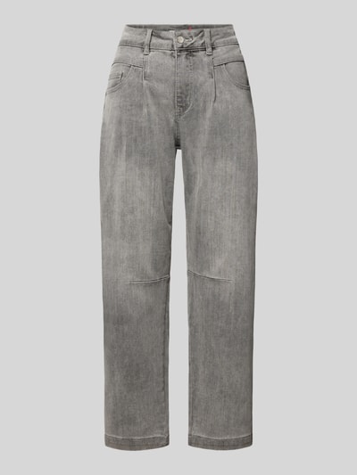 Produktfoto, Straight Fit Jeans mit Viskose-Anteil Modell 'Barrel' von Buena Vista in Grau, 5-Pocket-Design, elastischer Baumwoll-Mix, Damen Jeans