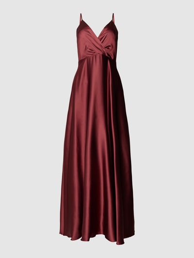 Jake*s Cocktail Abendkleid mit V-Ausschnitt Rostrot Melange 2