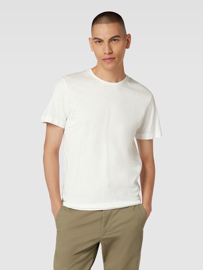 Tom Tailor T-shirt z bawełny z okrągłym dekoltem Złamany biały 4