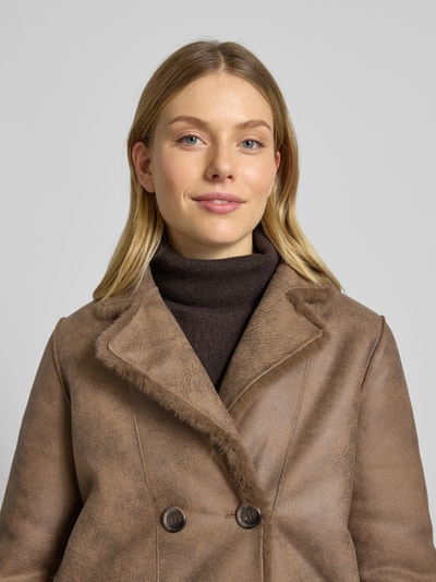 JOOP! Jack met imitatiebont, model 'ORSINA' Middenbruin - 3