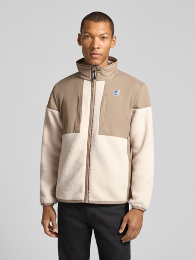 K-WAY Regular Fit Fleecejacke mit Stehkragen Modell 'SIXTE 4.0 ORSETTO' Beige 4
