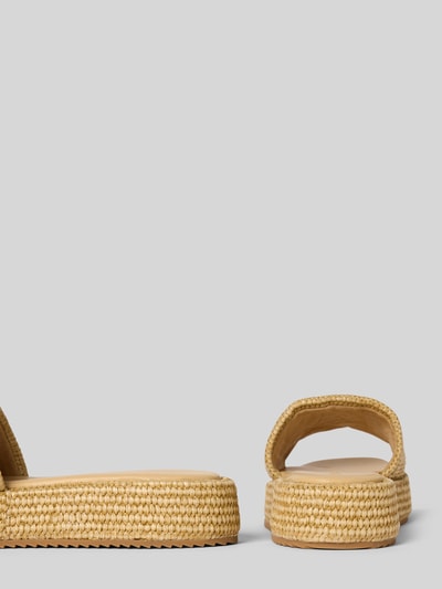 Marc O'Polo Plateau-Slides in Bastoptik Beige 2
