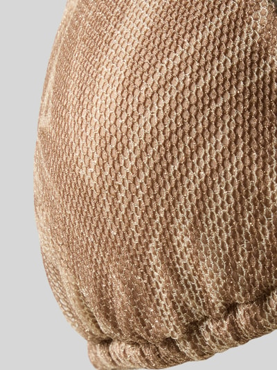 Produktfoto, Bikini-Oberteil in Triangel-Optik Modell 'Zoe' von Guess aus Elastischer-Material-Mix mit Allover-Animal-Print, strukturierte Oberfläche, sand-beige Farbtöne