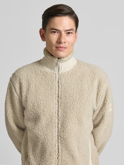 BOSS Orange Slim Fit Sweatjacke in Teddyfell-Optik Modell 'ZE_COZISOLID' Sand 3