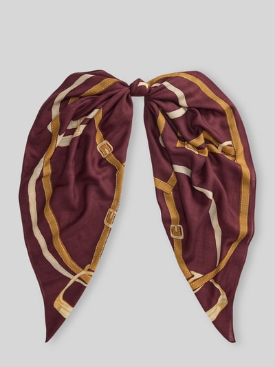 Lauren Ralph Lauren Tuch mit Logo-Schriftzug aus Wolle Seide Bordeaux 1