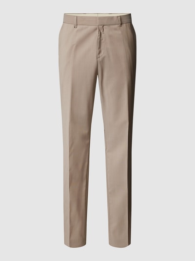 BOSS Regular fit stoffen broek met labeldetail, model 'Genius' Beige - 2