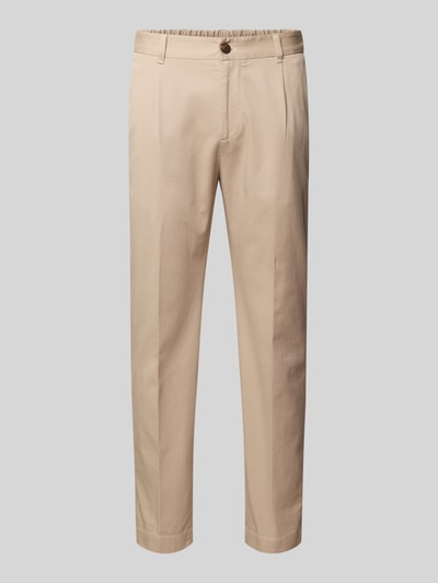 JOOP! Collection Stoffen broek met bandplooien, model 'Lester' Beige - 2