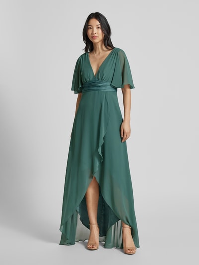 Jake*s Cocktail Abendkleid mit V-Ausschnitt Schilf Melange 1