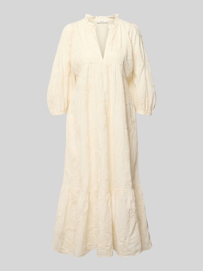 Produktfoto, cremefarbenes Loose Fit Blusenkleid aus reiner Baumwolle Modell 'FABIANA' von Pepe Jeans, Damen Blusenkleid, strukturierte Oberfläche