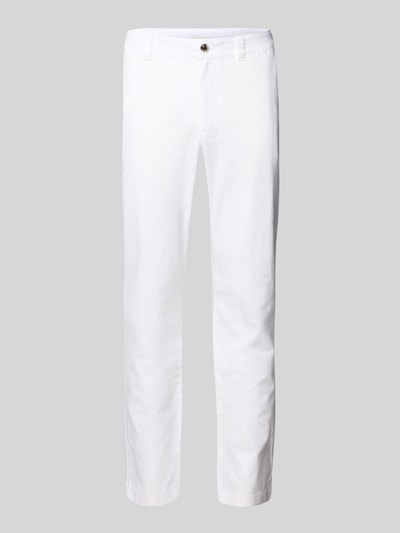 Tom Tailor Denim Slim fit linnen broek met katoen Offwhite - 2