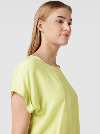 Montego Blusenshirt aus reiner Viskose mit Kellerfalte Neon Gruen 3