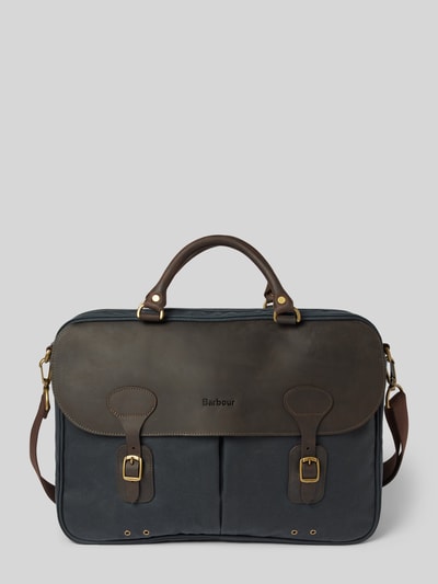 Barbour Laptoptasche aus gewachster Baumwolle Marine 2