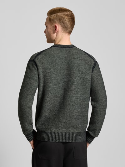 BOSS Orange Strickpullover mit Woll-Anteil und Label-Stitching Modell 'Kluna' Black 5