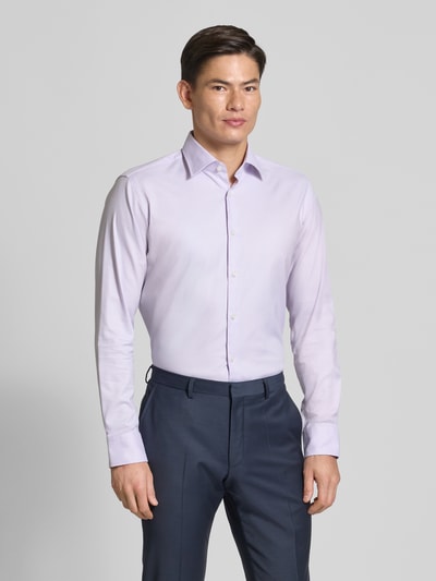 BOSS Regular Fit Businesshemd mit Strukturmuster Flieder 4
