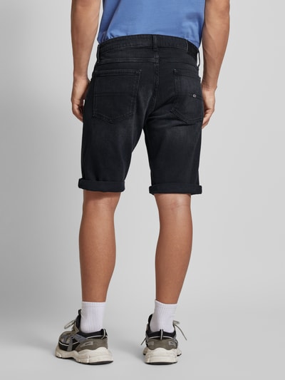 Tommy Jeans Slim fit korte jeans met labelstitching, model 'RONNIE' Zwart - 5