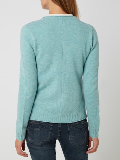 Christian Berg Woman Cardigan van wol  Oceaanblauw gemêleerd - 5