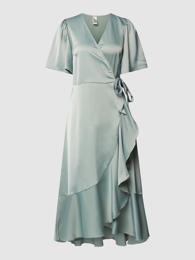 YAS Midikleid mit Wickel-Optik Modell 'Thea' Schilf 2