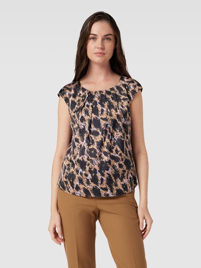 Christian Berg Woman Selection Blouse met all-over motief Camel gemêleerd - 4