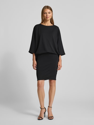 JOOP! Knielange cocktailjurk met ronde hals Zwart - 1