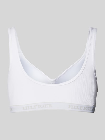 TOMMY HILFIGER Biustonosz typu bralette z paskiem z logo model ‘MONOTYPE’ Biały 3