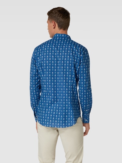 MC2 Saint Barth Shirt met all-over bloemenmotief, model 'SIKELIA' Marineblauw - 5