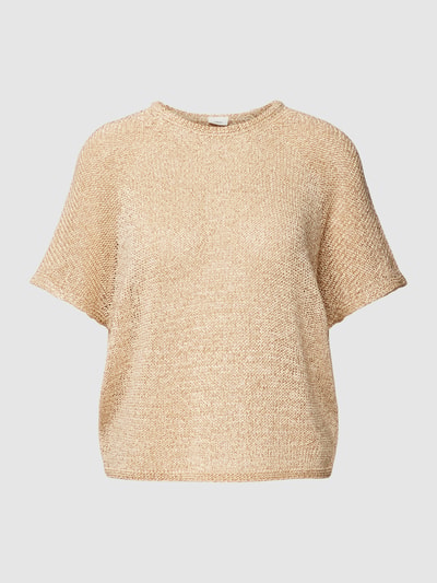 s.Oliver BLACK LABEL Sweter z dzianiny z okrągłym dekoltem Camel 2