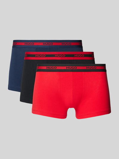 HUGO Trunks mit elastischem Logo-Bund im 3er-Pack Rot 1