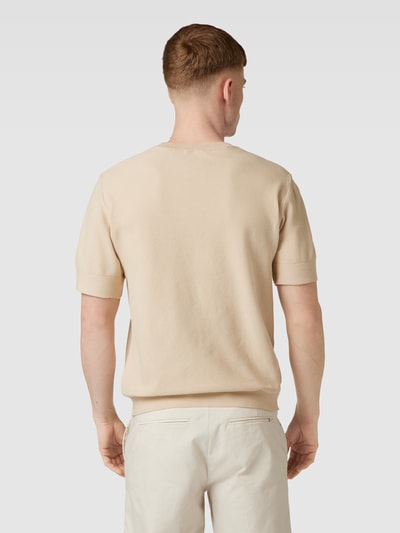 STREET ONE Damen Shirt In Strick-Optik – Leichtes Basic-Shirt Mit Rundhals, Schwarz, Größe 38