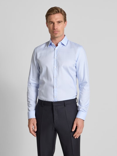 Jake*s Koszula biznesowa o kroju slim fit z kołnierzykiem typu kent Błękitny 4