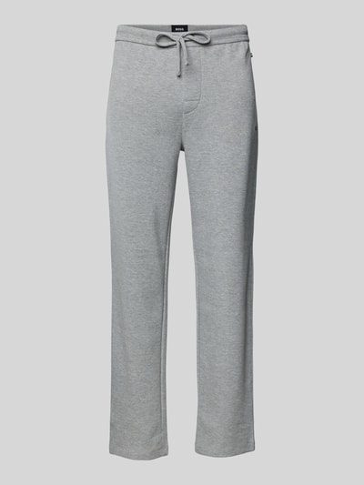 BOSS Straight Leg Sweatpants mit Strukturmuster Mittelgrau 1