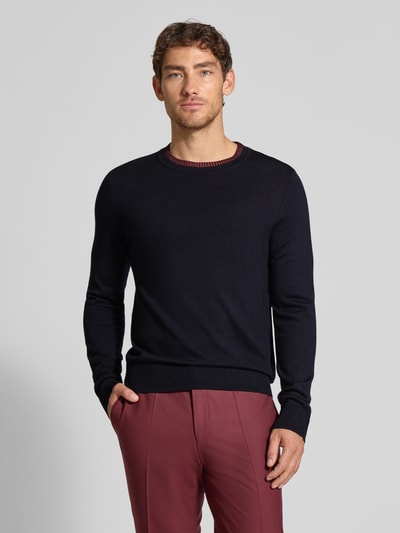 PAUL SMITH Strickpullover mit gerippten Abschlüssen Marine 4